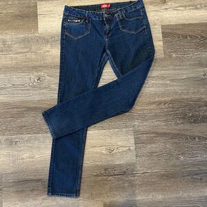 Dickies Dark Blue Women's Skinny Jeans with zipper close pockets